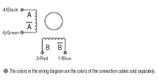 The colors in the wiring diagram are the color scheme of the connection cables sold separately.